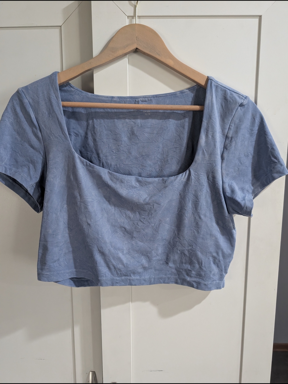 aerie Light Blue Square Neck Crop Top